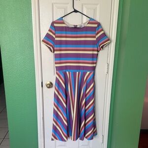 Unique Vintage Colorful Striped Kids Dress